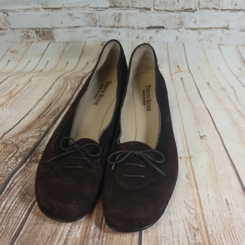 COPY - Taryn Rose Brown Flats With Bow